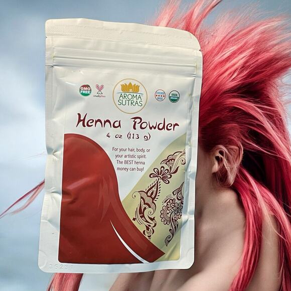 Henna Powder Aroma Sutras GMO Free Hair Color Therapy Organic Leaf 4oz 12/26 - Picture 1 of 8